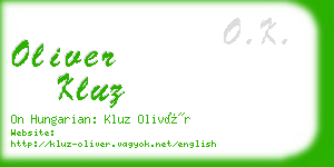 oliver kluz business card